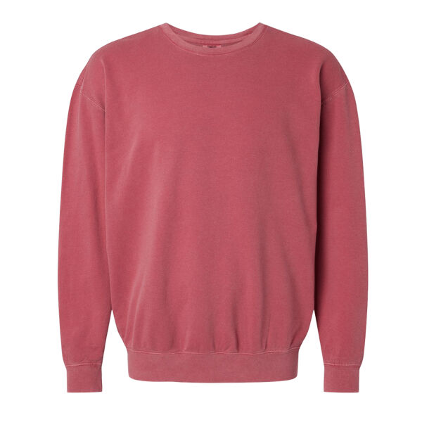 Adult Light Weight Garment Dyed Fleece Crewneck Sweater Thumbnail